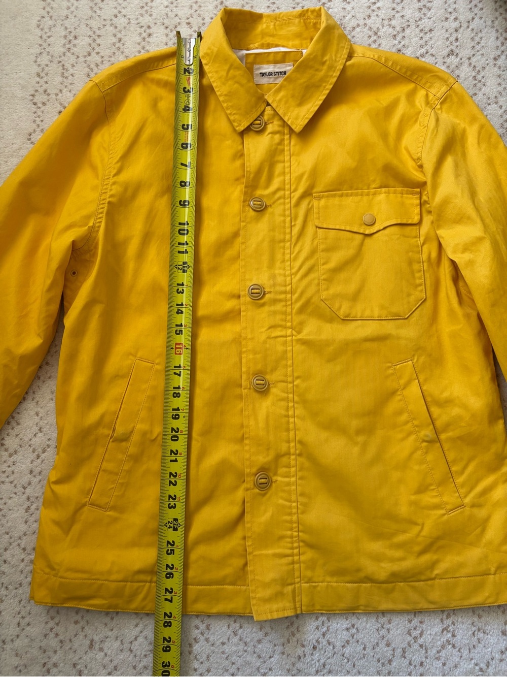 Taylor Stitch Watts Chore Utility Rugged Outdoor Waxed Jacket Canary Size 40/M - Picture 13 of 16